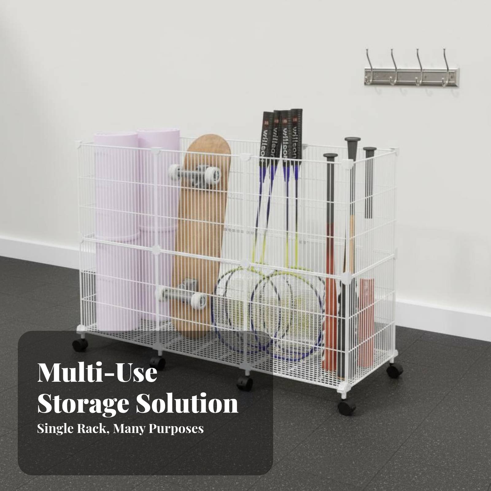 Sports Equipment Rack - Troli Penyimpanan Peralatan Olahraga, Rak Organizer