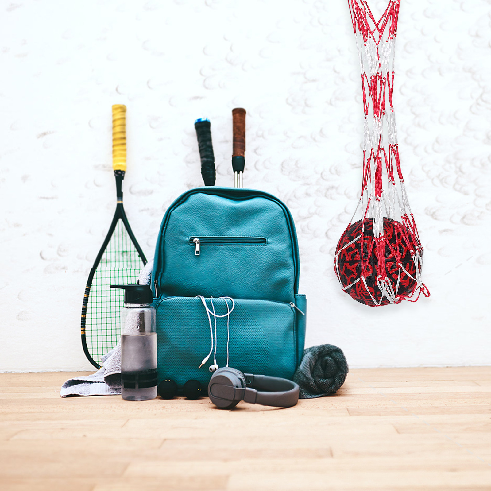 Sports Equipment Holder - Tas Penyimpanan Bola Jaring dengan Tali