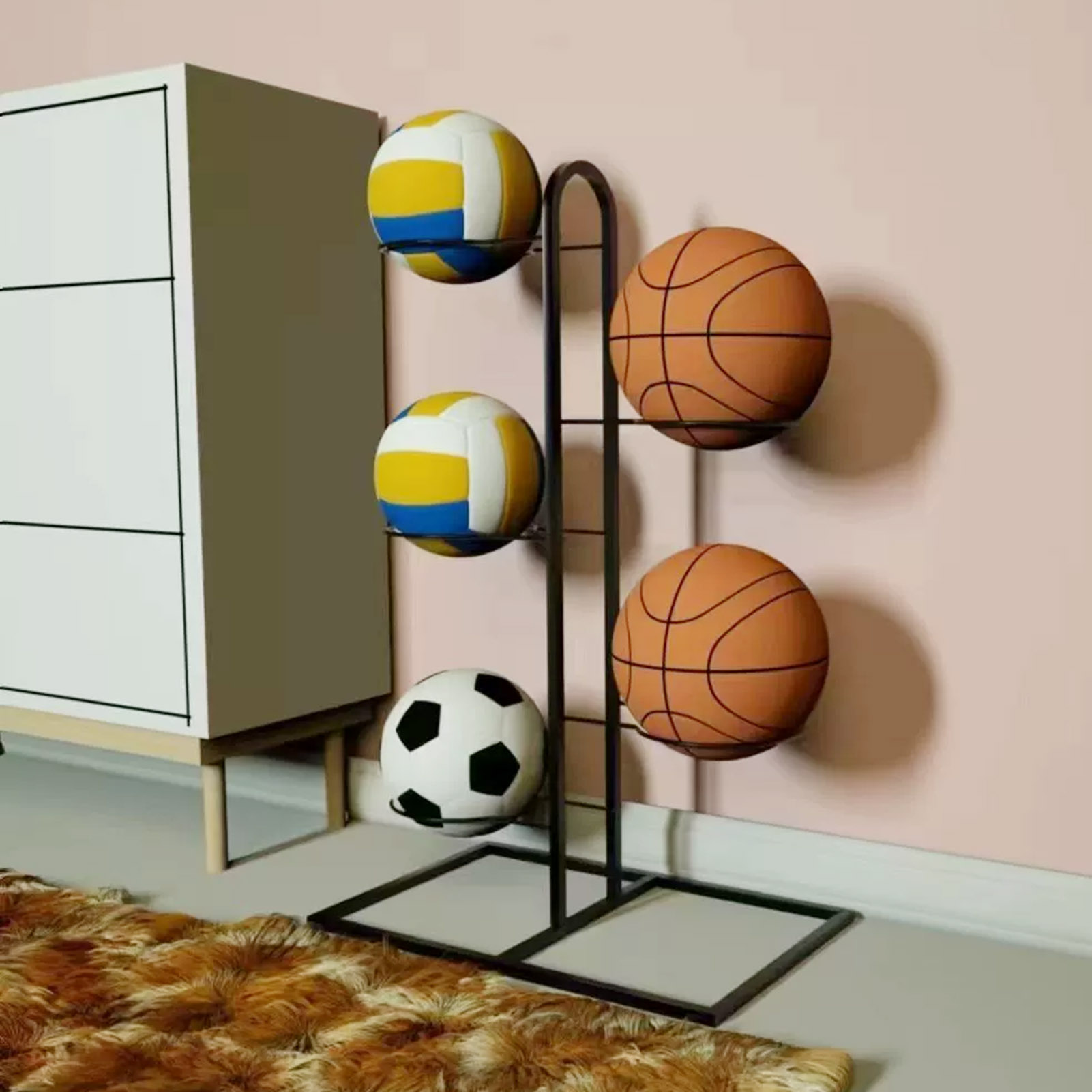 Rak Basket Lipat Organizer Pen - Sports Equipment Holder ulasan dan harga