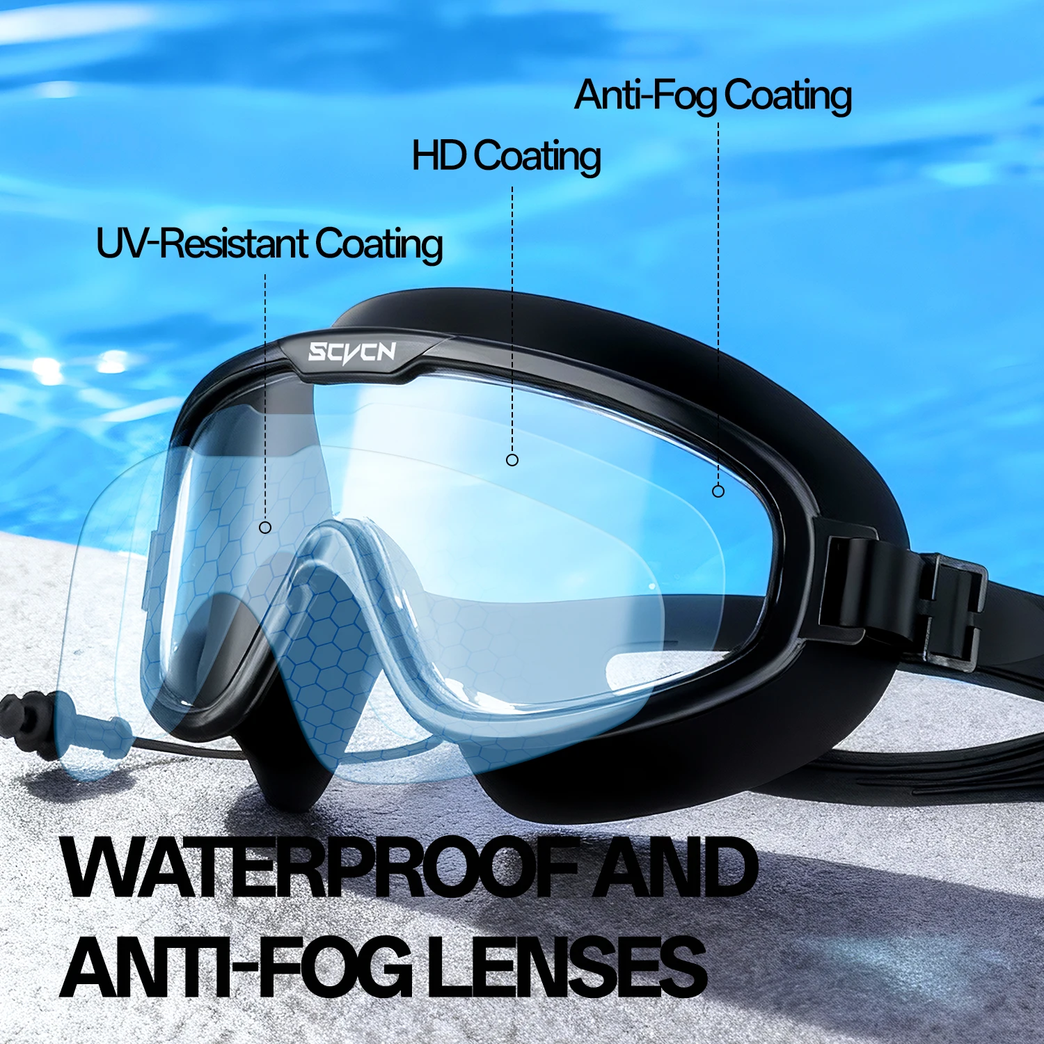 Kacamata Renang SCVCN Perlengk - Swimming Goggles Anti Fog ulasan dan harga